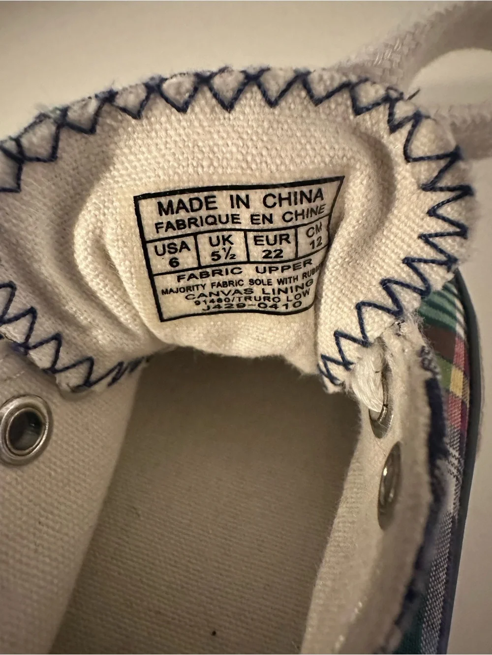 Ralph Lauren Green & Blue Plaid Kids Sneakers